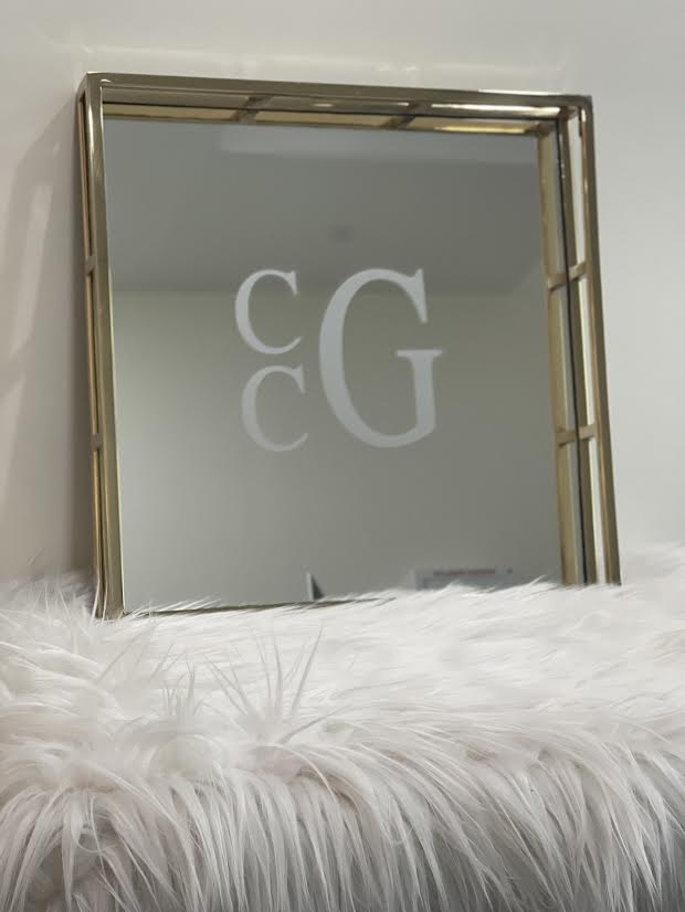 Whyte House Monograms - 16" Square Gold Mirror
