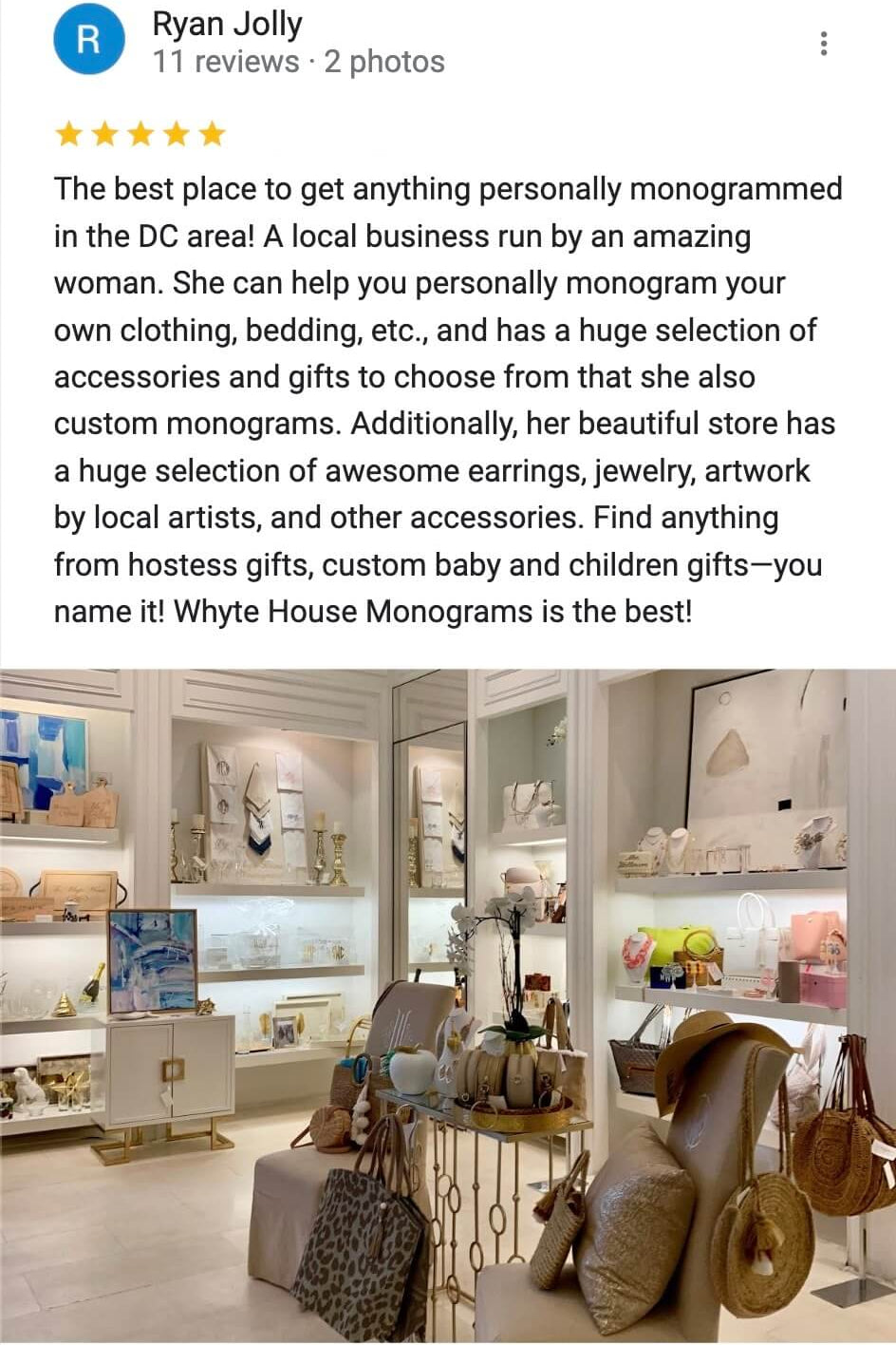 Whyte House Monograms - Google Review