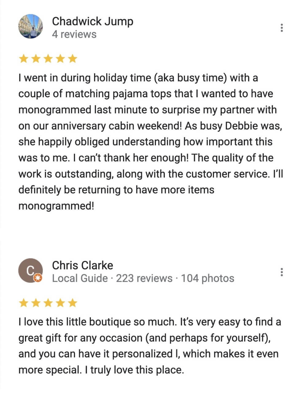 Whyte House Monograms - Google Review