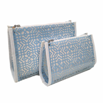 Blue Lattice Cosmetic Bag