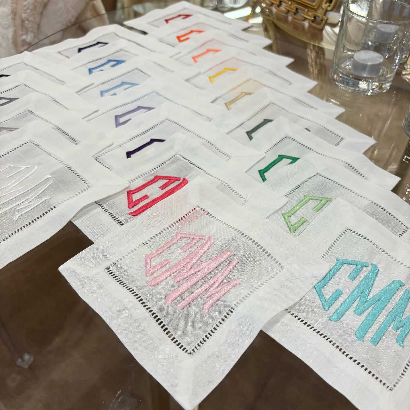 Whyte House Monograms - Embroidered Cocktail Napkins