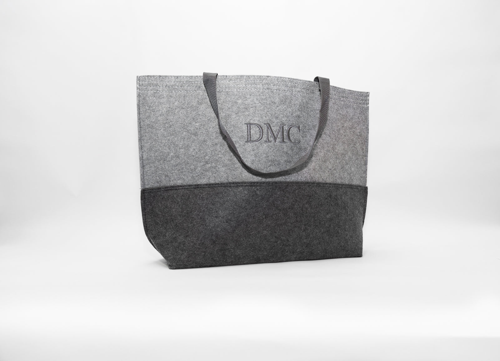 Whyte House Monograms - Light Gray and Dark Gray Felt Tote