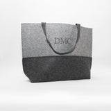 Whyte House Monograms - Light Gray and Dark Gray Felt Tote