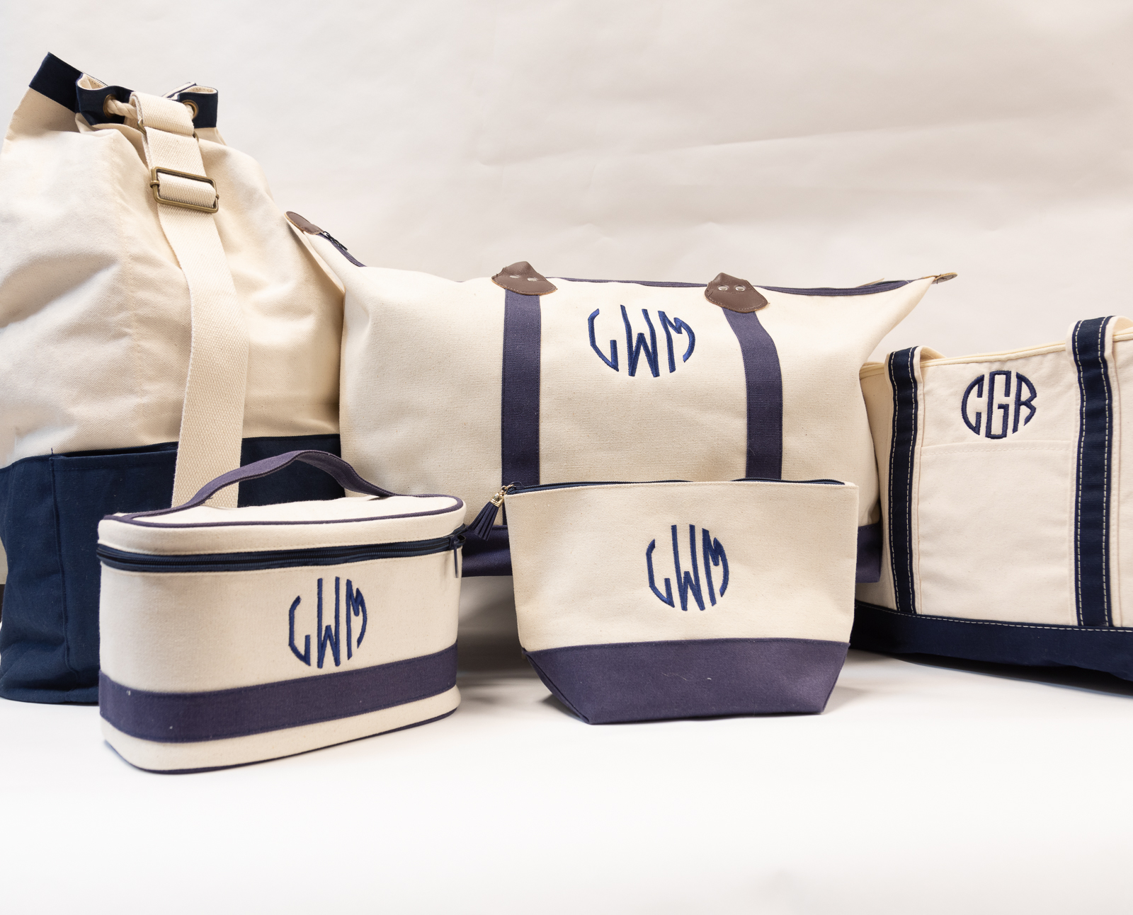 monogrammed canvas duffle bags